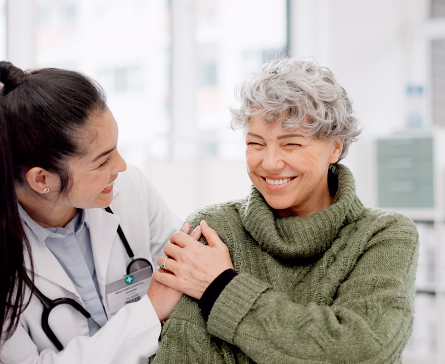 A nurse with a patient at home